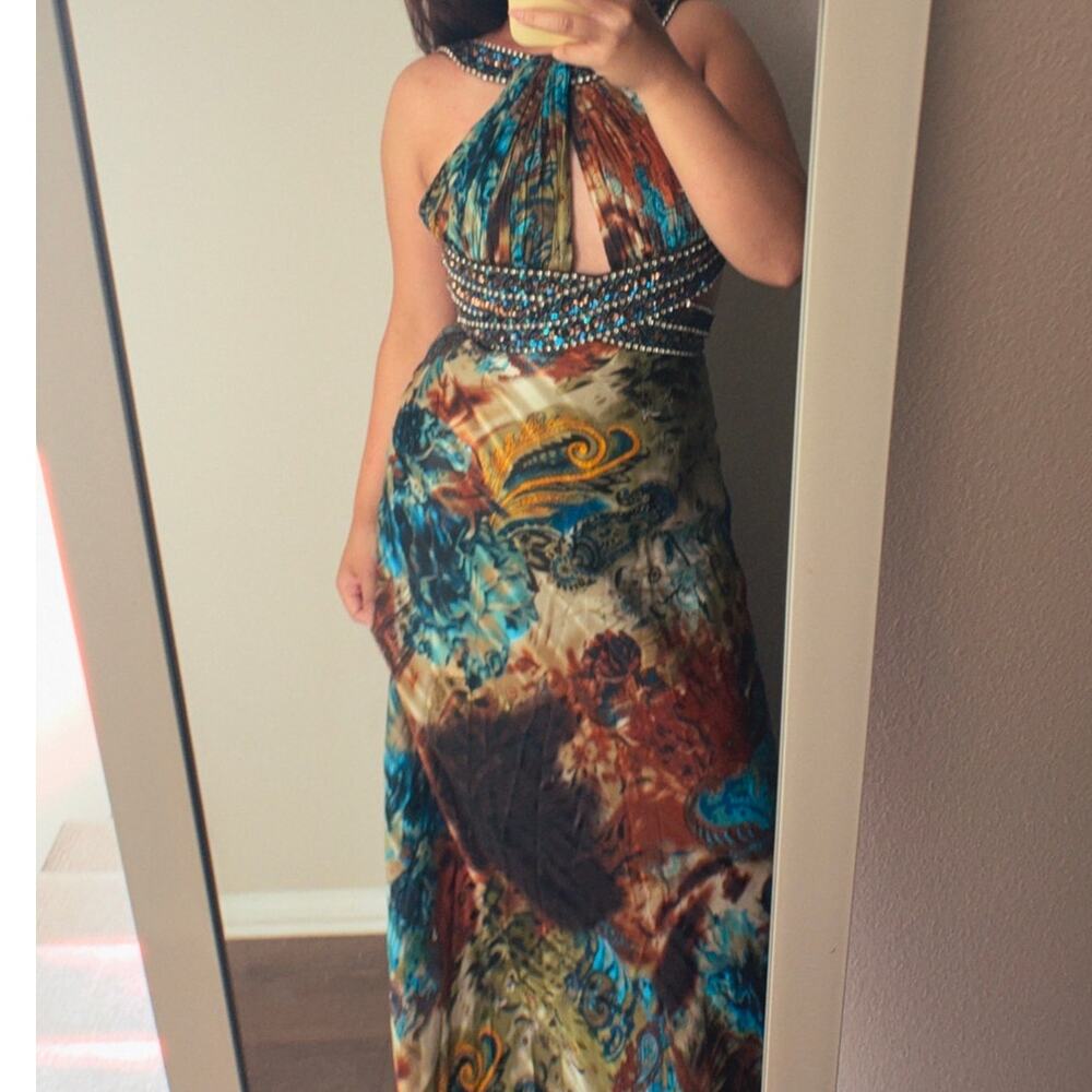 Vintage May Queen‎ Couture Prom Heavily Beaded Maxi Prom Dress Ibiza Jlo Y2k - Picture 2 of 9